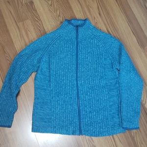 Womens L blue Nomadic Traders zip up sweater top